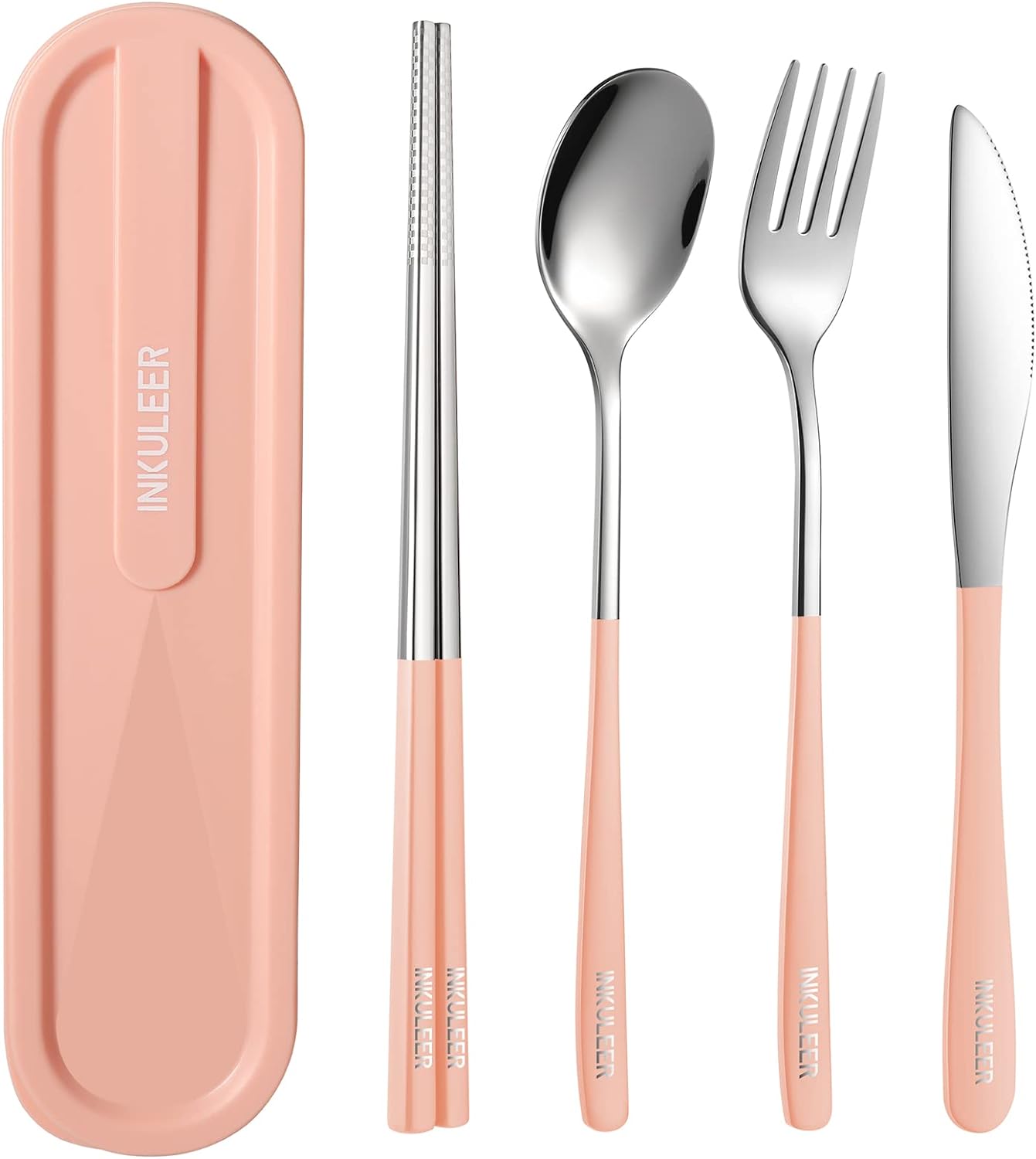 Travel cutlery set, Stainless Steel Cutlery, Reusable utensils set with case, Portable Silverware -18/8 Travel cutlery set, Stainless Steel Cutlery, Reusable utensils set with case, Portable Silverware -18/8